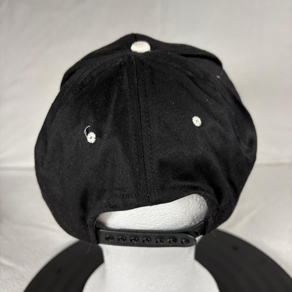 Vintage Nike Spellout Snapback Hat Mens Black Beige Two Tone Cap Cameo Tag