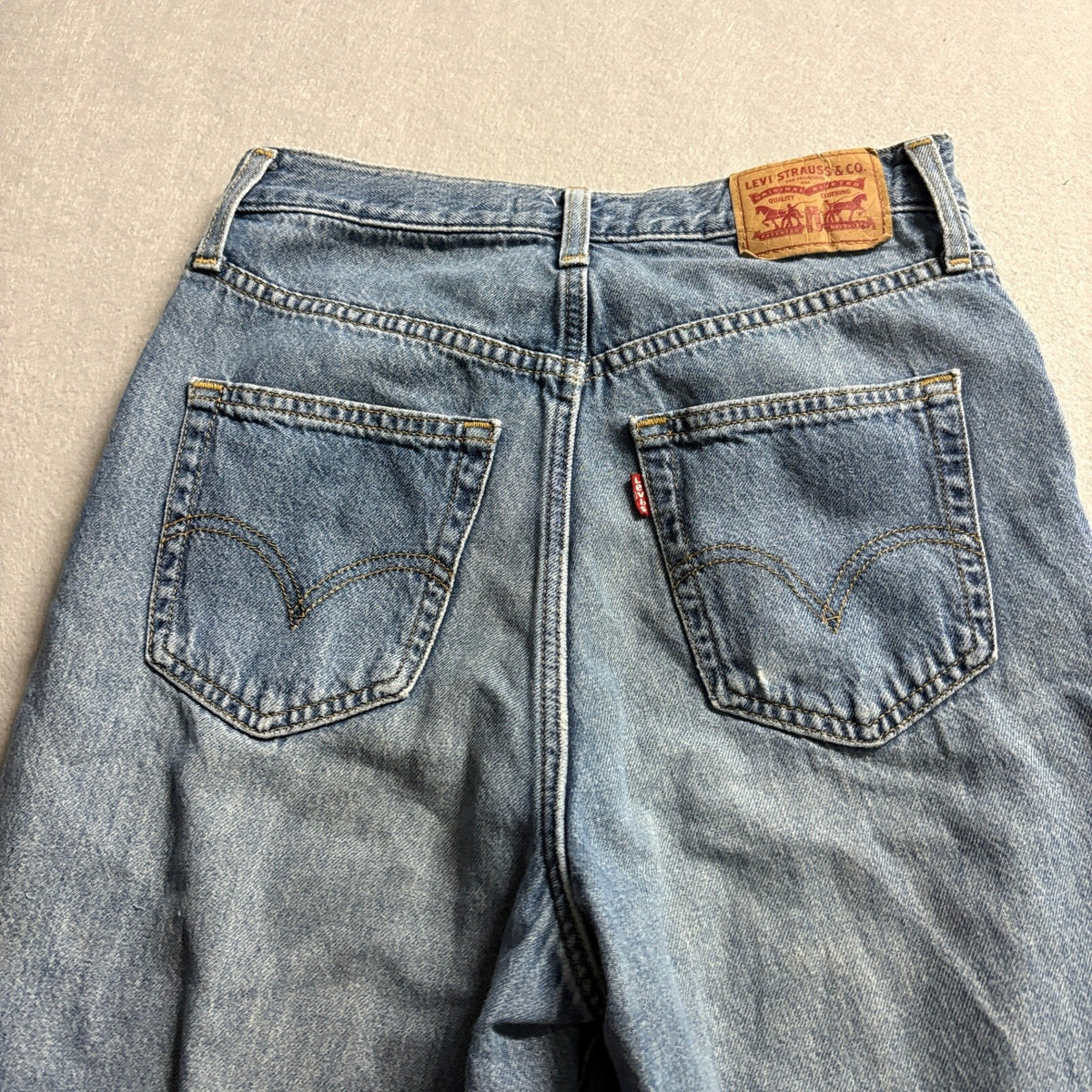 Levis High Waisted Straight Jeans Womens 27 Medium Wash Blue Denim Pants