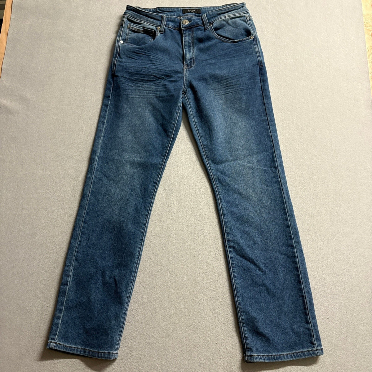Ethanol Straight Leg Jeans Womens 34x32 Medium Wash Stretch Blue Denim