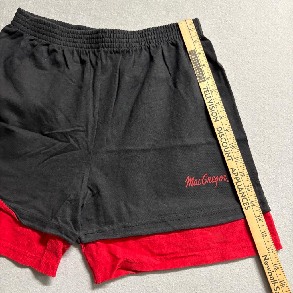 Vintage MacGregor Double Layer Shorts Womens Large Black Red Cotton Made in USA