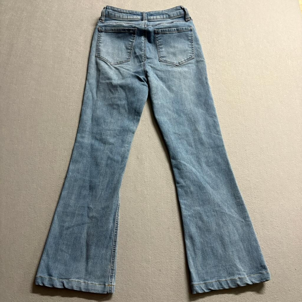 Vanilla Star Flare Jeans Womens Size 3 Blue Denim High Rise Front Seam Stretch
