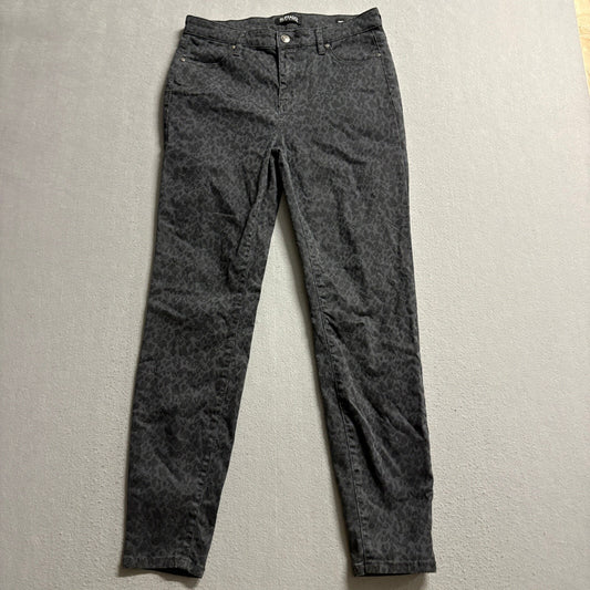 Buffalo David Bitton Hanna Jeans Womens Size 6/28 Black Animal Print High Rise