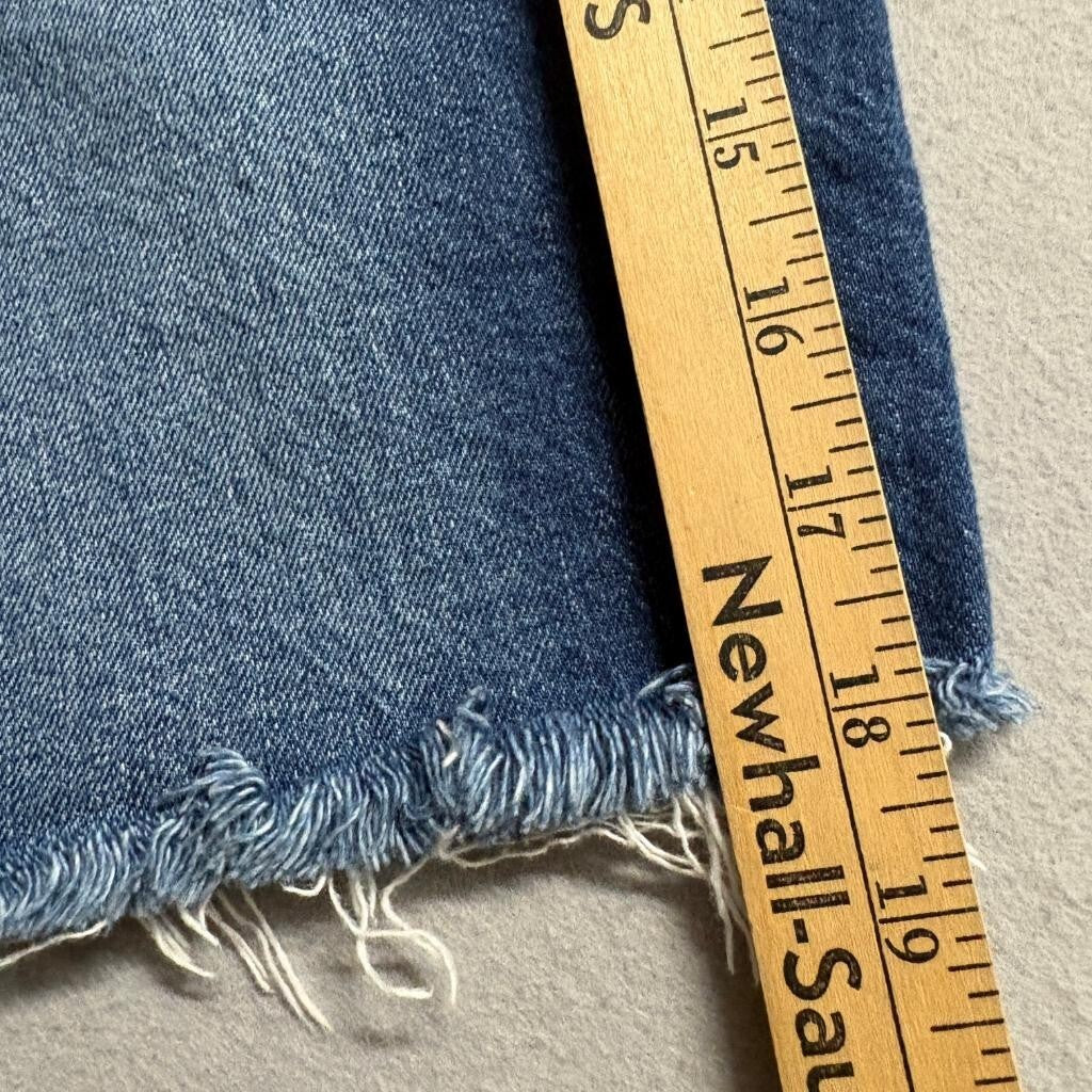 Loft Denim Bermuda Shorts Womens Size 27 4 Blue Jean Frayed Raw Hem Cut Off