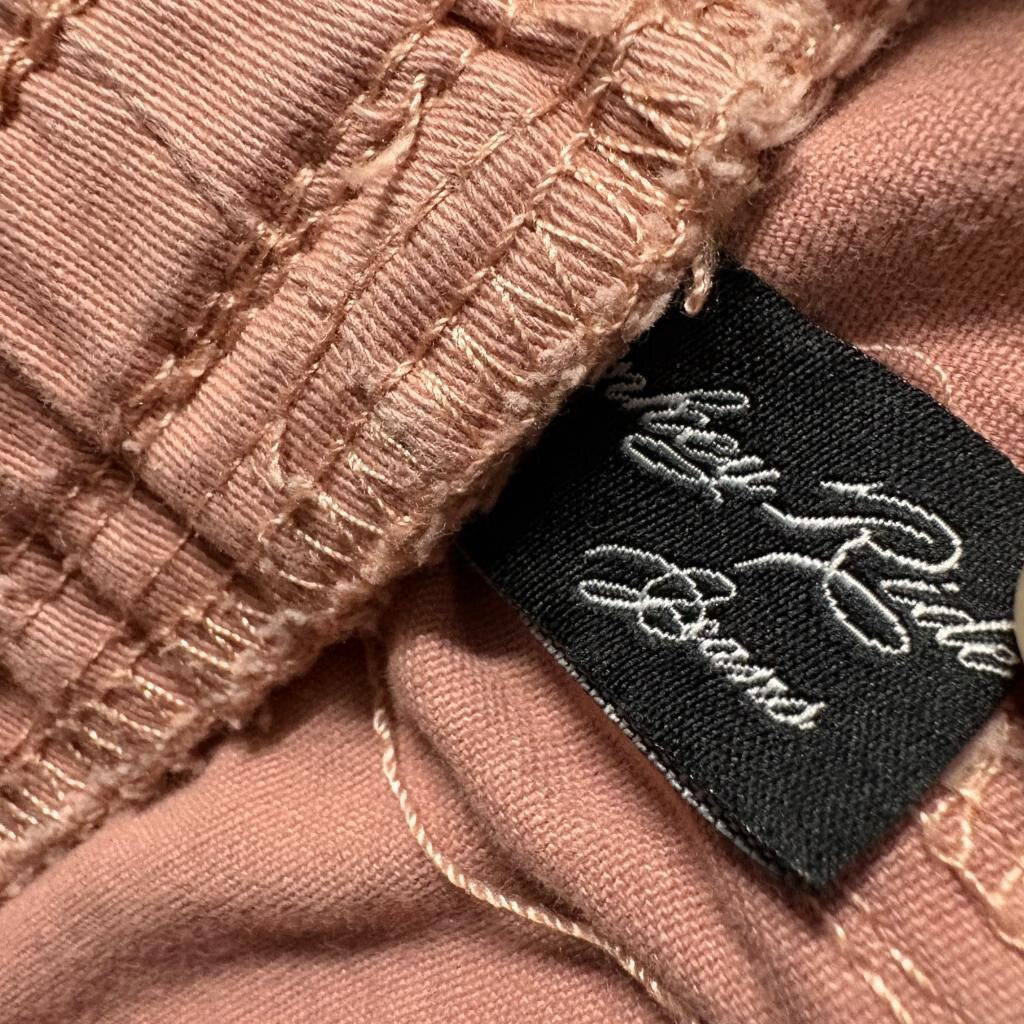 Monkey Ride Jeans Womens Cargo Jogger Pants Size 15/32 Pink Mauve Elastic Waist