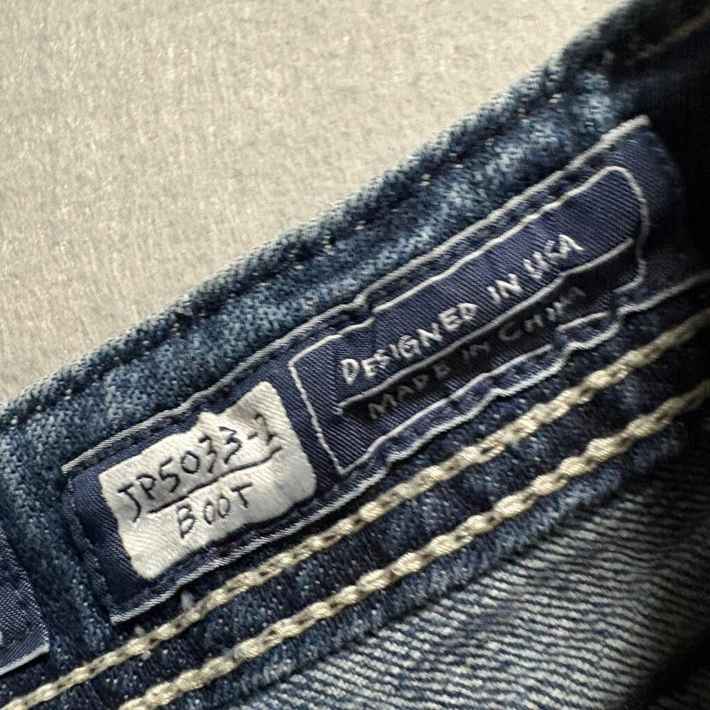 Miss Me Bootcut Jeans Womens Size 30 JP5033-T Blue Denim Embellished Y2K