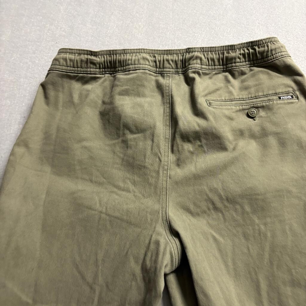 RSQ Jogger Pants Mens Large L Olive Green Cotton Stretch Elastic Waist Cuffed