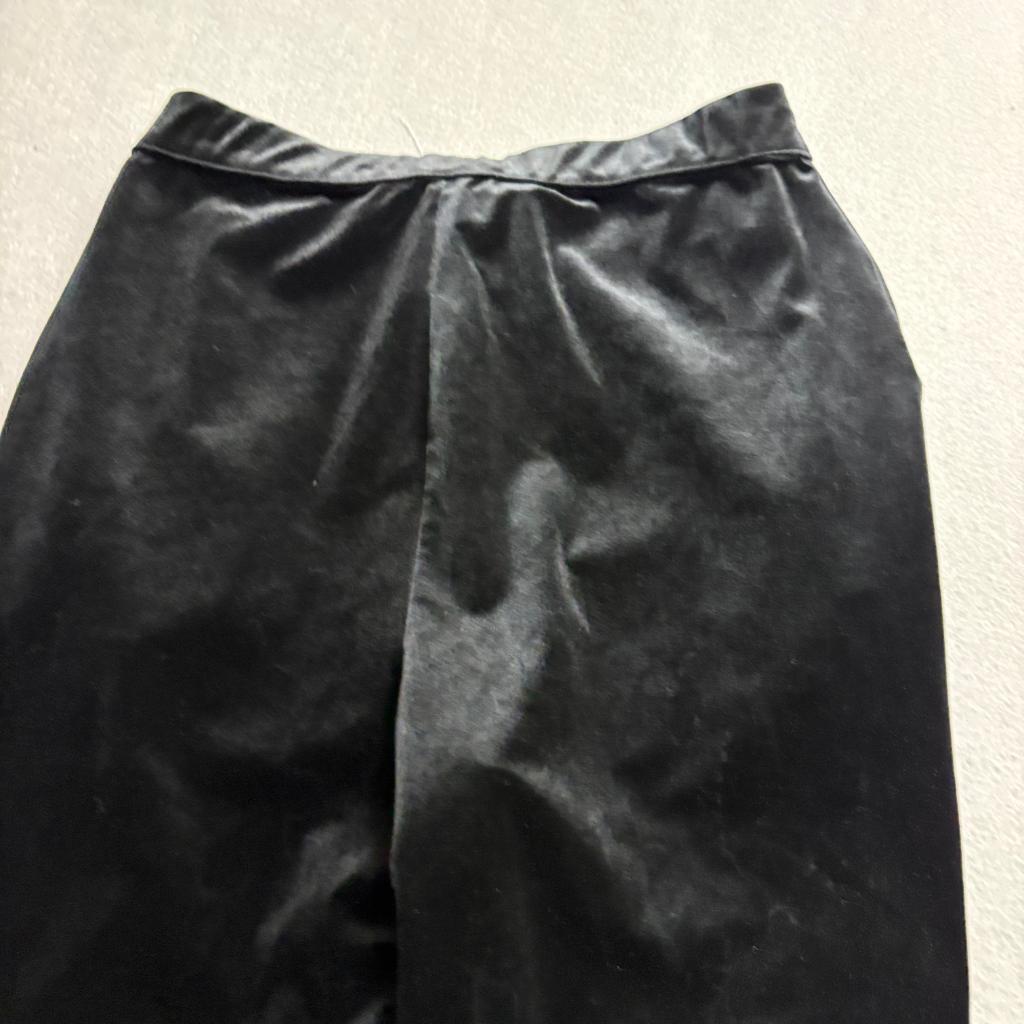 Good American Black Velvet Flare Pants Womens Size 2 GS0298 High Rise Stretch