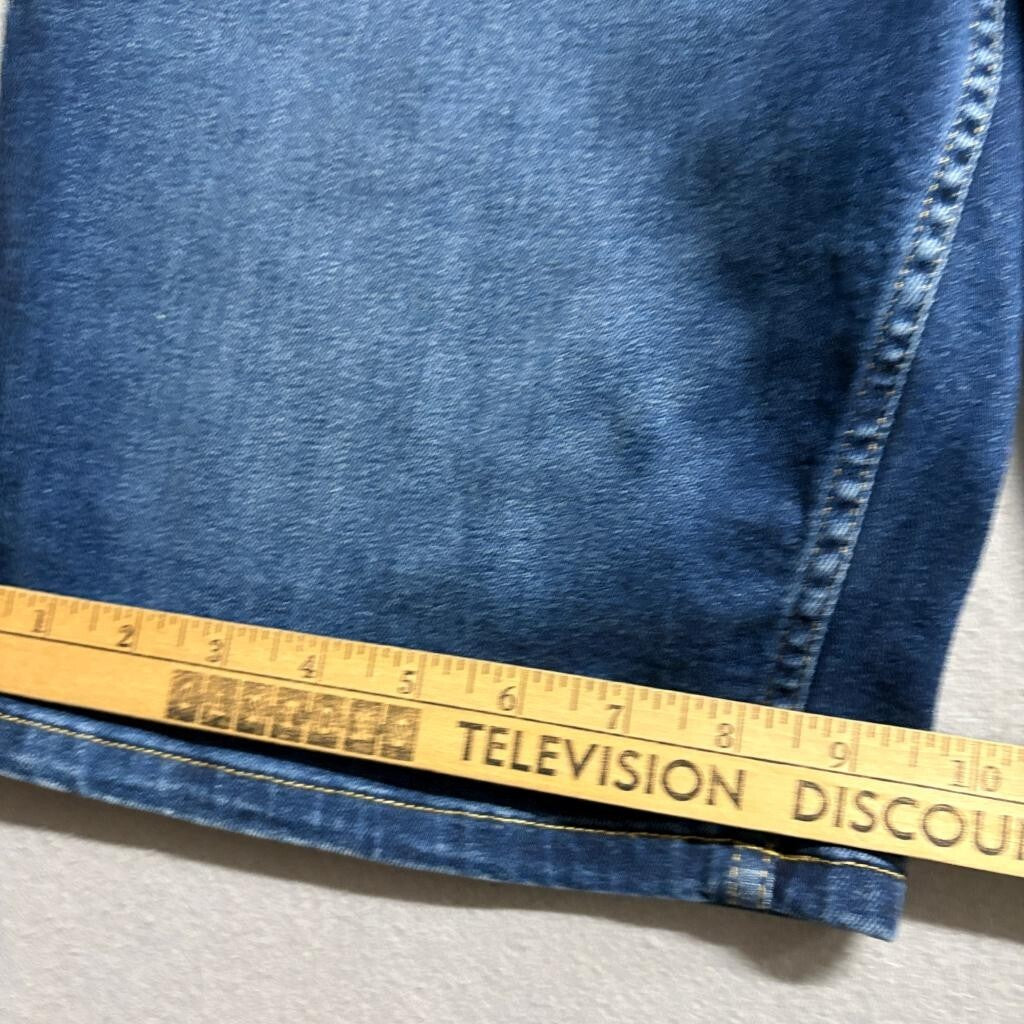 Calvin Klein Jeans Bermuda Shorts Womens Size 14 Blue Denim Stretch Mid Rise