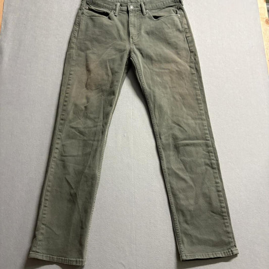 Levi's 514 Slim Straight Jeans Mens 34x34 Olive Green Denim Pants