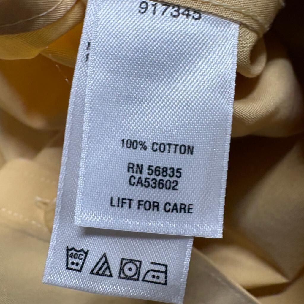 Cabelas Womens Medium Yellow Long Sleeve Button Up Shirt 100% Cotton Pocket