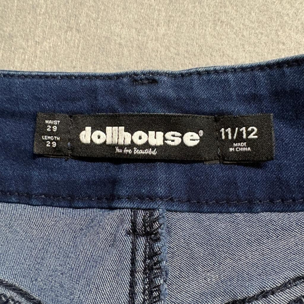 Dollhouse Skinny Jeans Womens 11/12 Dark Wash High Rise Button Fly Stretch Denim