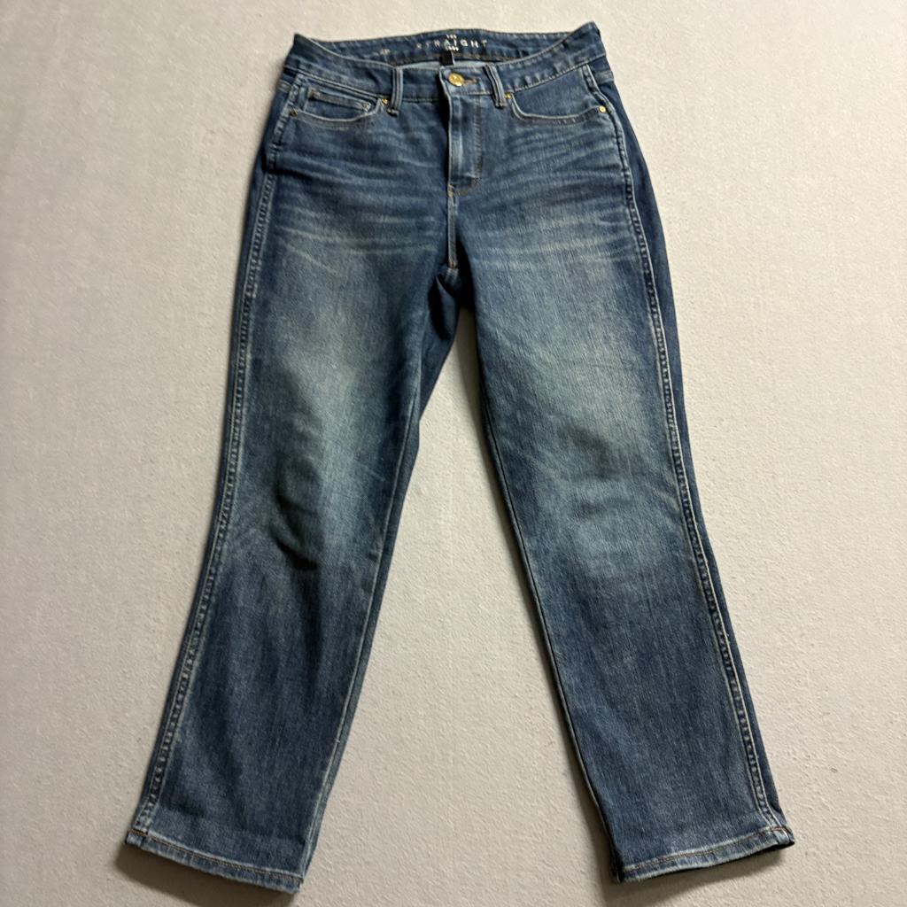 White House Black Market The Straight Crop Jeans Womens 4P High Rise Blue Denim
