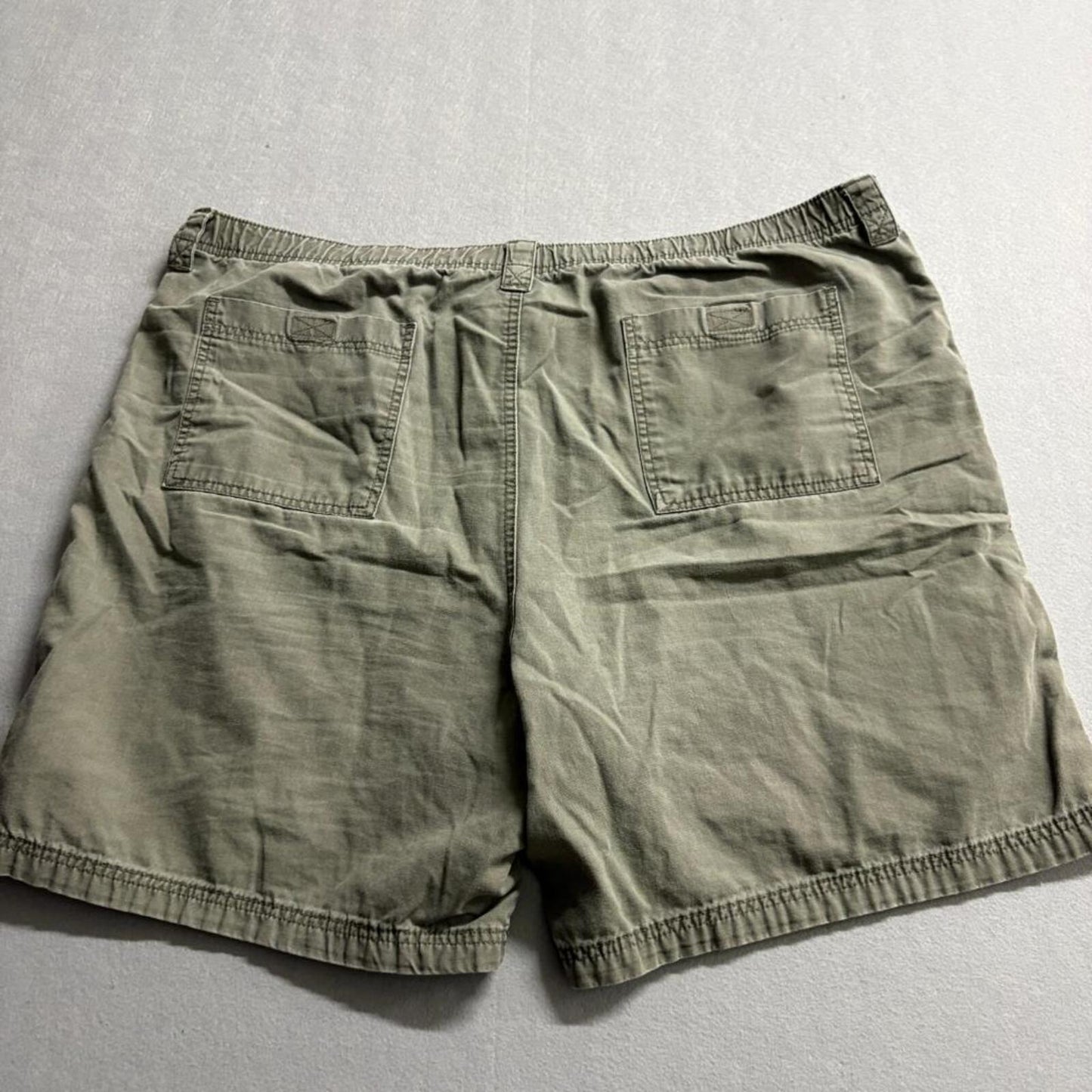 Wrangler Authentic Issue Mens Cargo Shorts 42 Green Cotton Elastic Waist