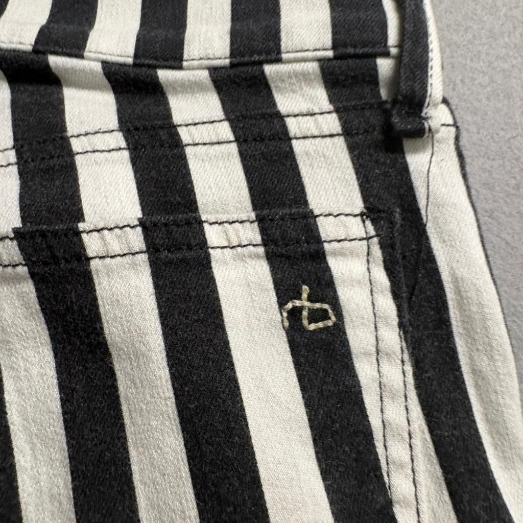 Rag & Bone Jean Womens 27 Capri Jeans Black White Vertical Stripe Benton Strpe