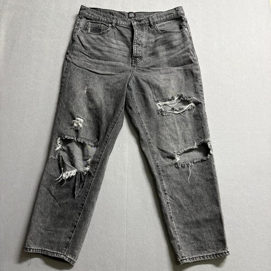 BDG Urban Outfitters Slim Straight Jeans Womens 32 Gray Distressed Ripped Denim