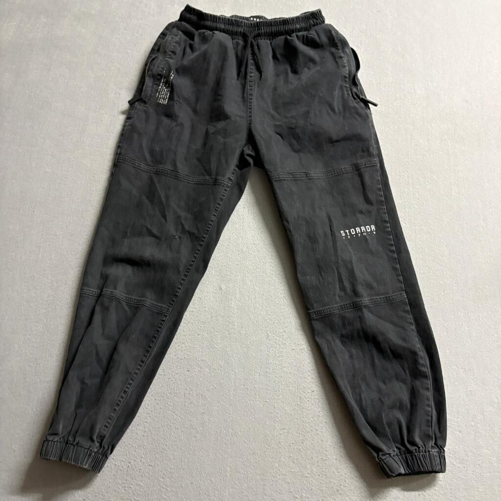 Storror Parkour Jogger Pants Womens Medium Black Elastic Waist Drawstring