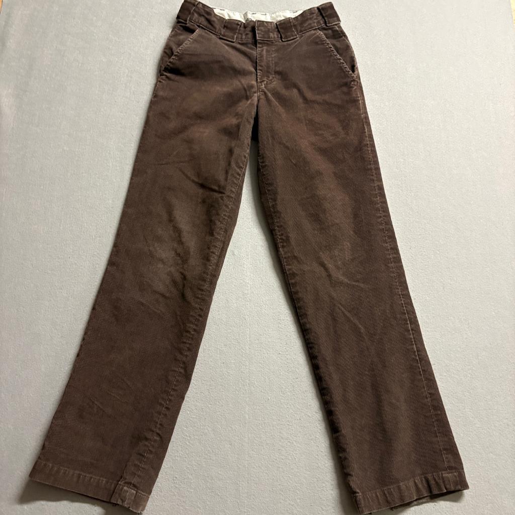 Dickies Boys Corduroy Pants Size 28x32 Brown Regular Fit Stretch Workwear