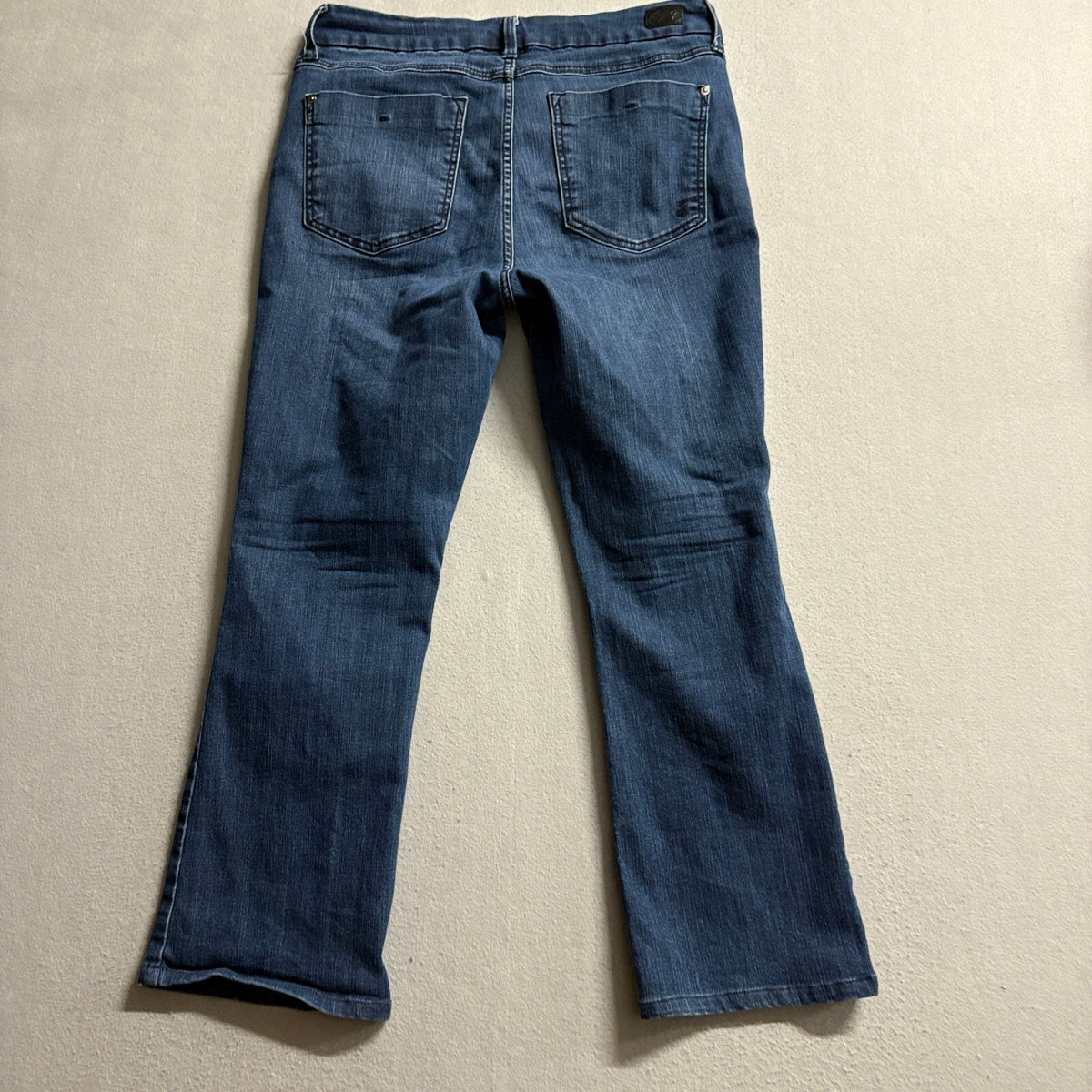 Seven7 Tummy Less Bootcut Jeans Womens 12 Blue Denim Stretch Mid Rise Crop