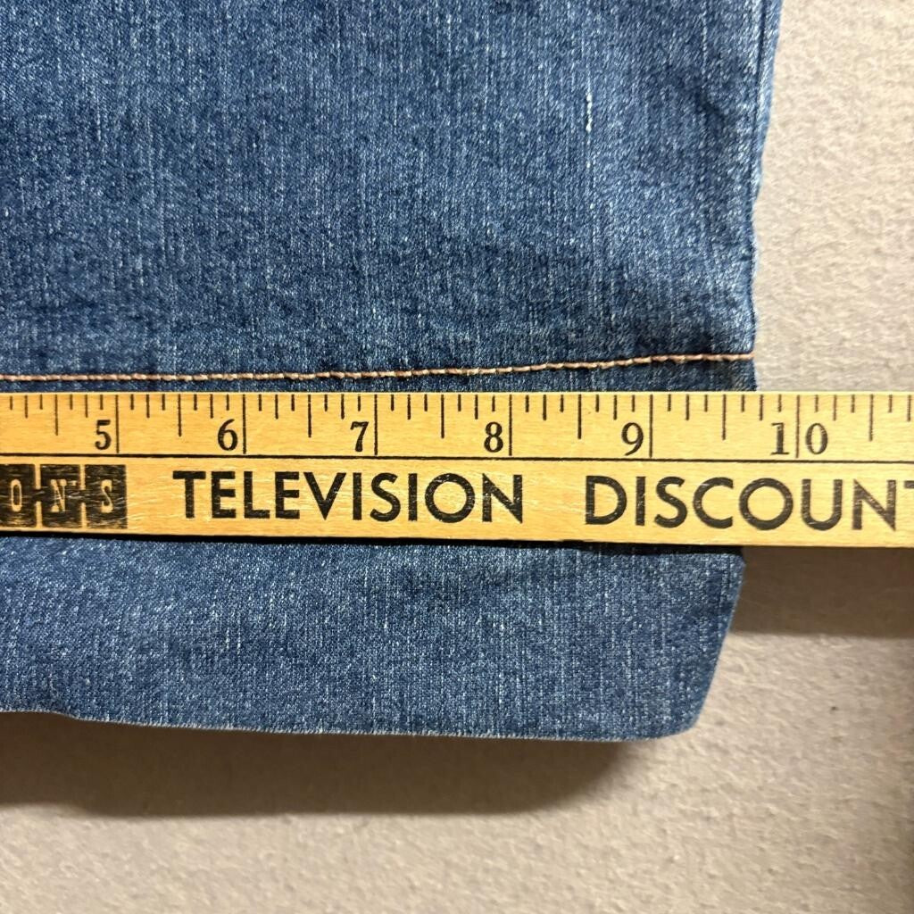 Levis 525 Nouveau Low Capris Womens Size 24 Blue Denim Stretch Crop Jeans