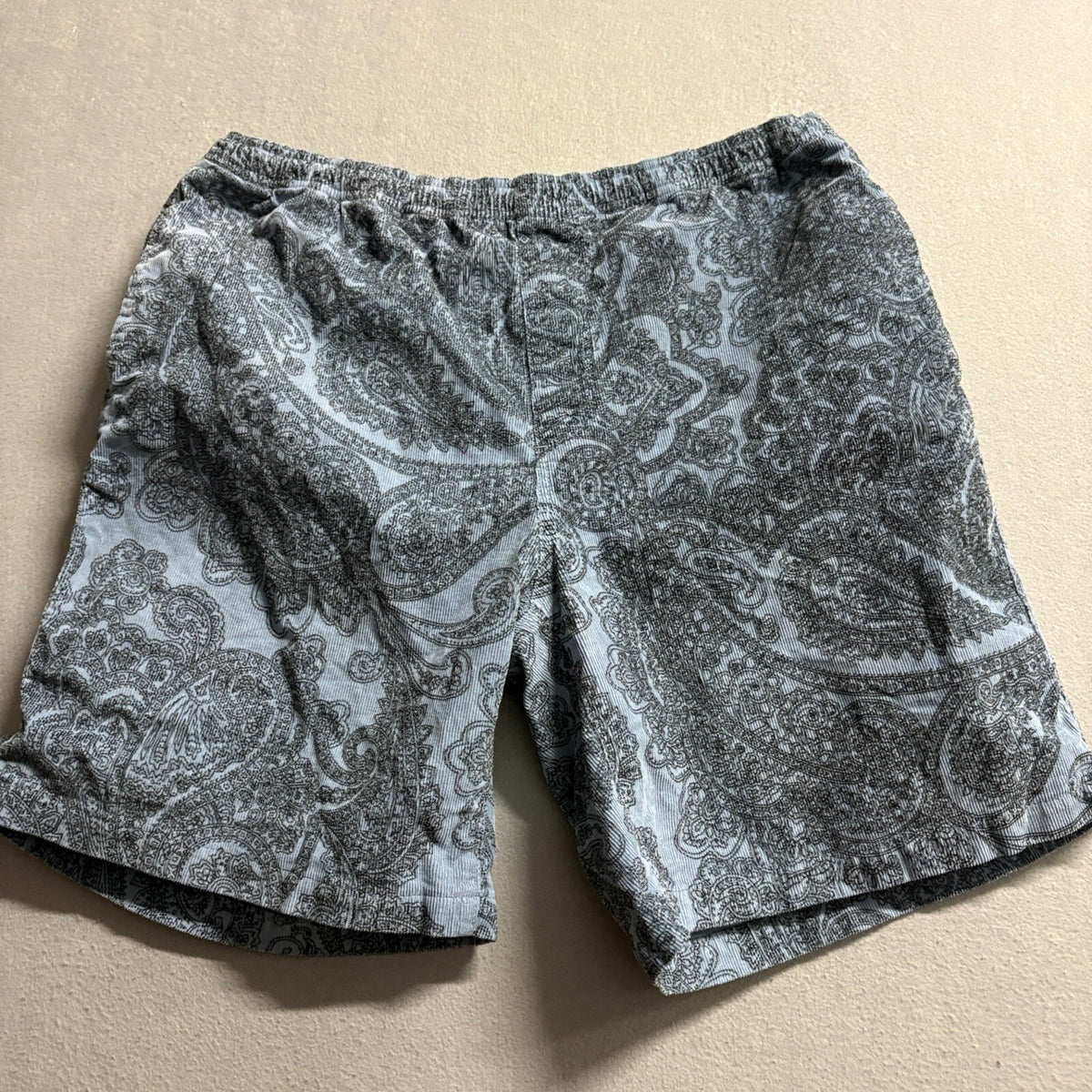 BDG Urban Outfitters Paisley Corduroy Drawstring Shorts Mens XL Blue Casual