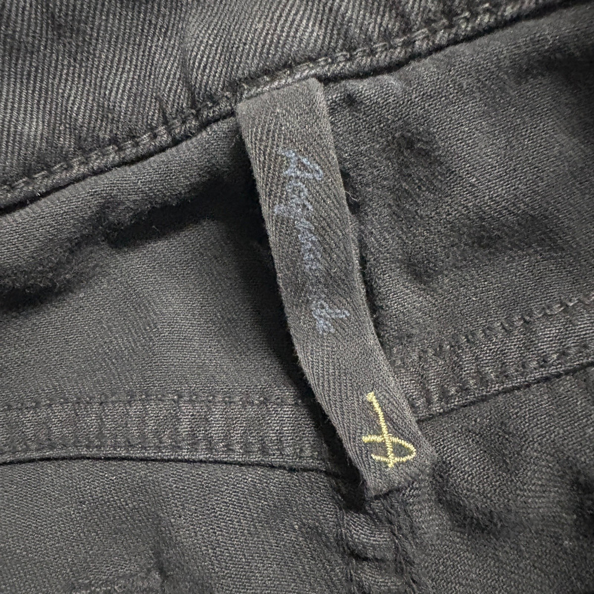 Acquaverde Vintage Denim Womens Skinny Jeans Black Gold Zipper Ankle Size 26