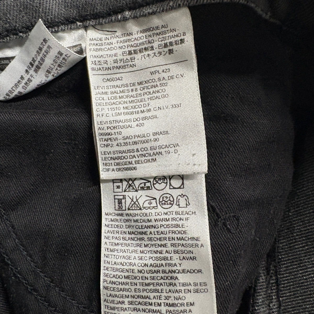 Levi's Mens Gray Denim Jeans Size 34x32 W34 L32 Straight Leg Stretch Cotton