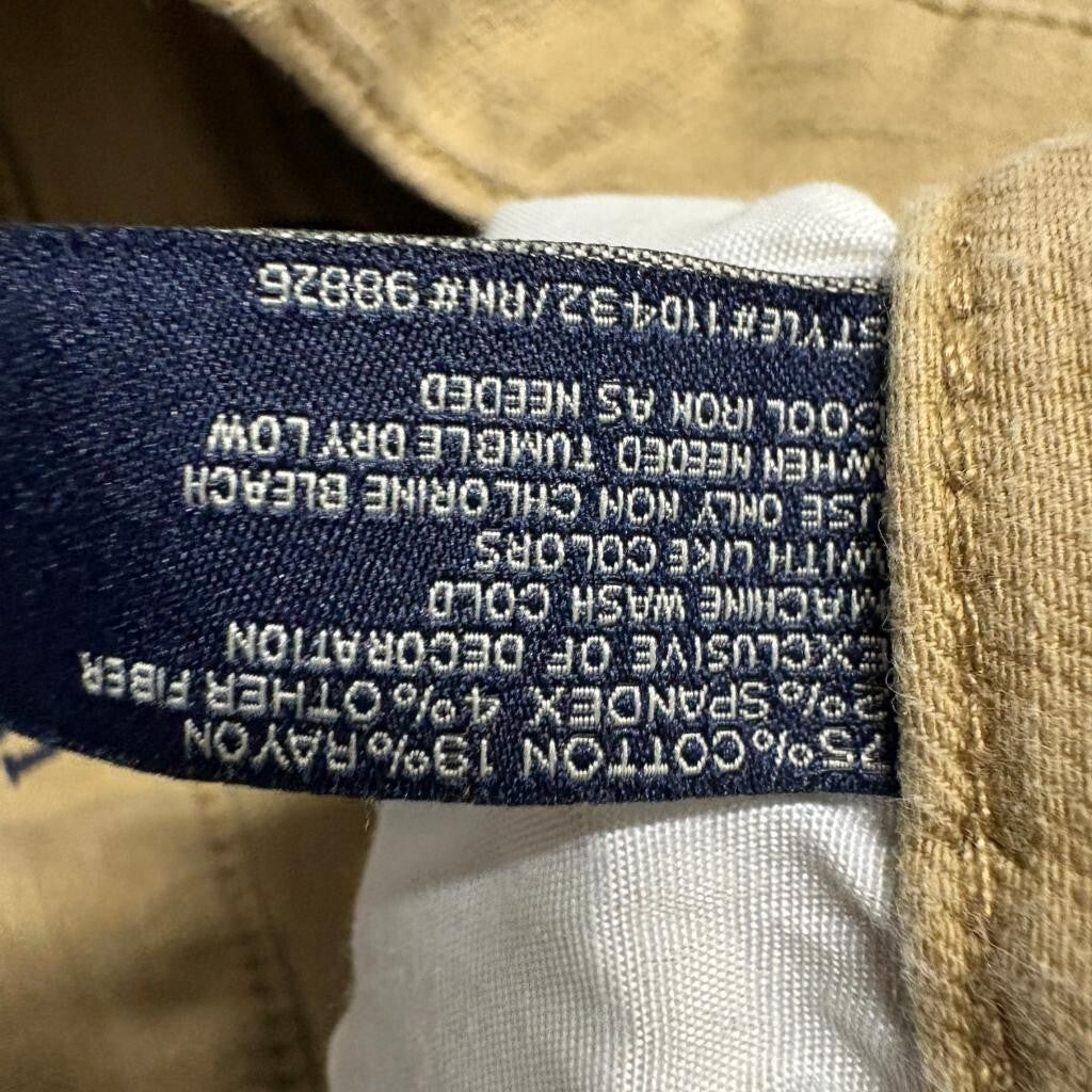 US Polo Assn Pants Mens 30x32 Tan Corduroy Stretch Slim Straight Chino Five