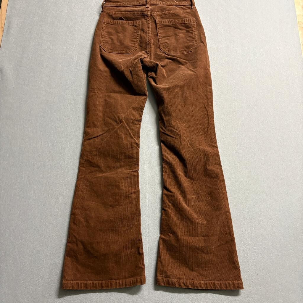 Gap 70s Flare Corduroy Pants Womens 27 4R Brown High Rise Stretch Retro