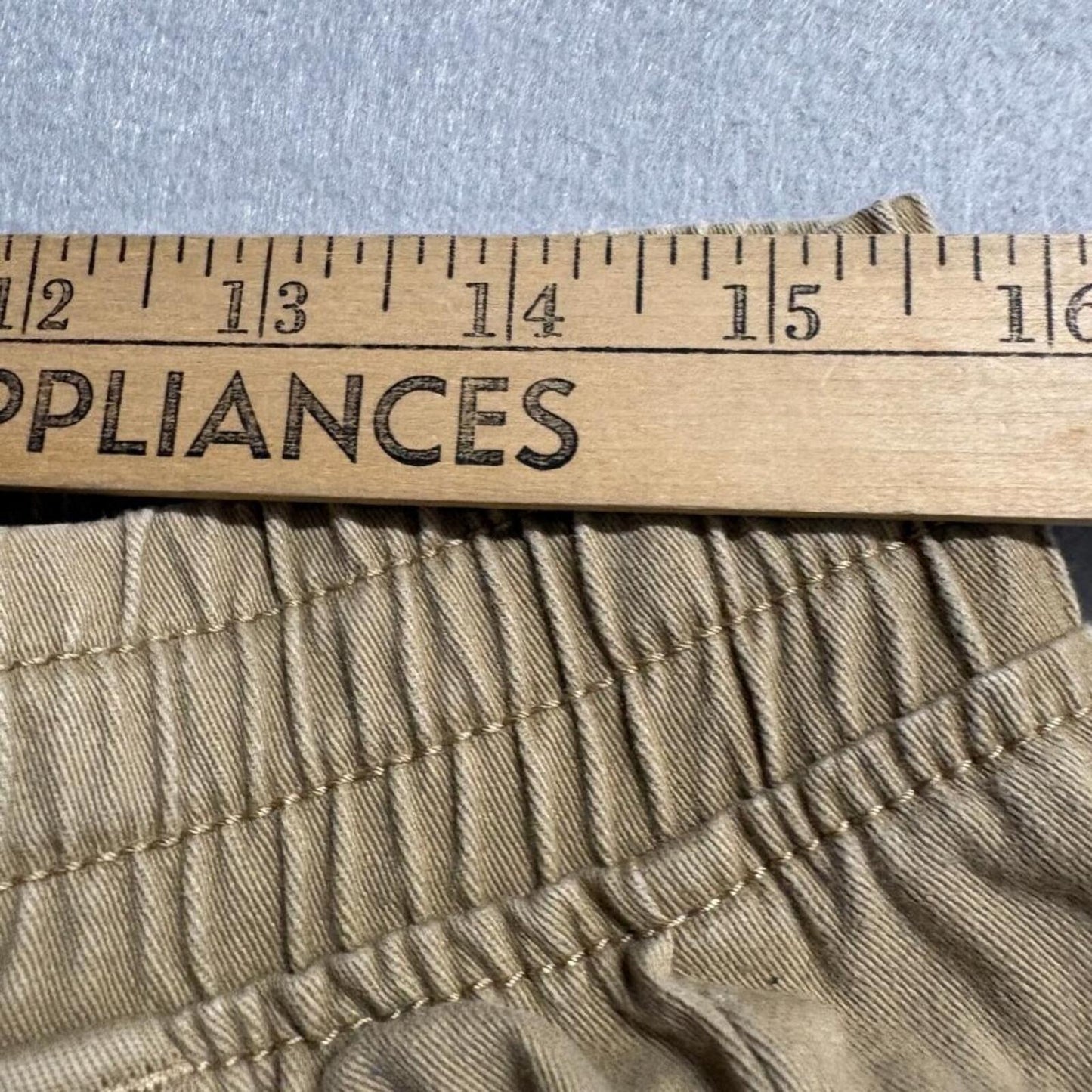 Ecko Unltd Jogger Pants Womens Medium Khaki Tan Raw Hem Elastic Waist Stretch