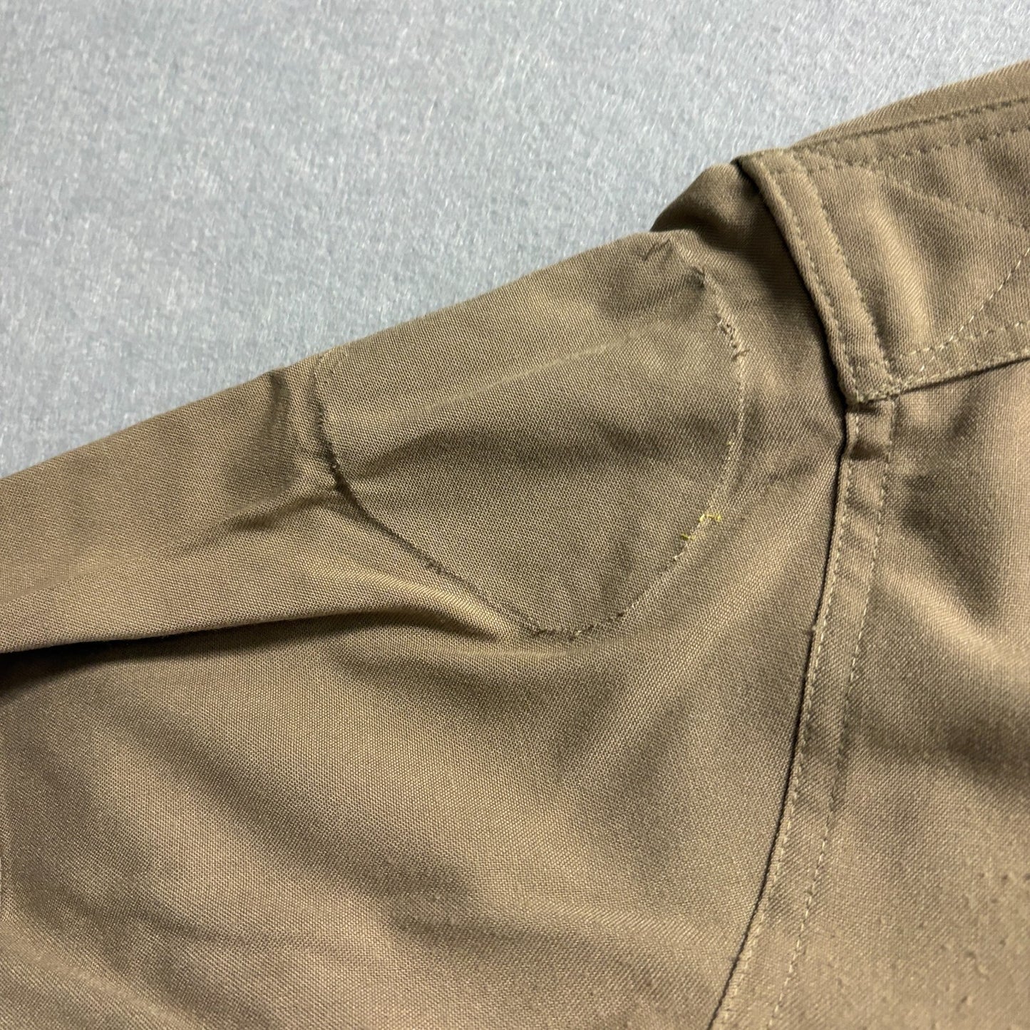 Vintage Security Uniform Shirt USA Flag Patch Khaki Tag L Fits Like L Workwear