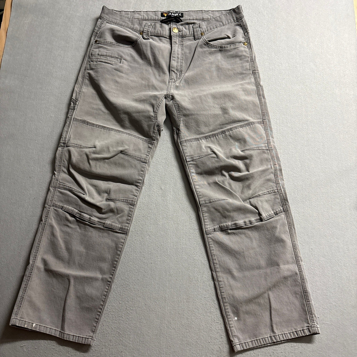 Hawx Work Gear Mens 40x32 Gray Canvas Double Knee Utility Work Pants Stretch