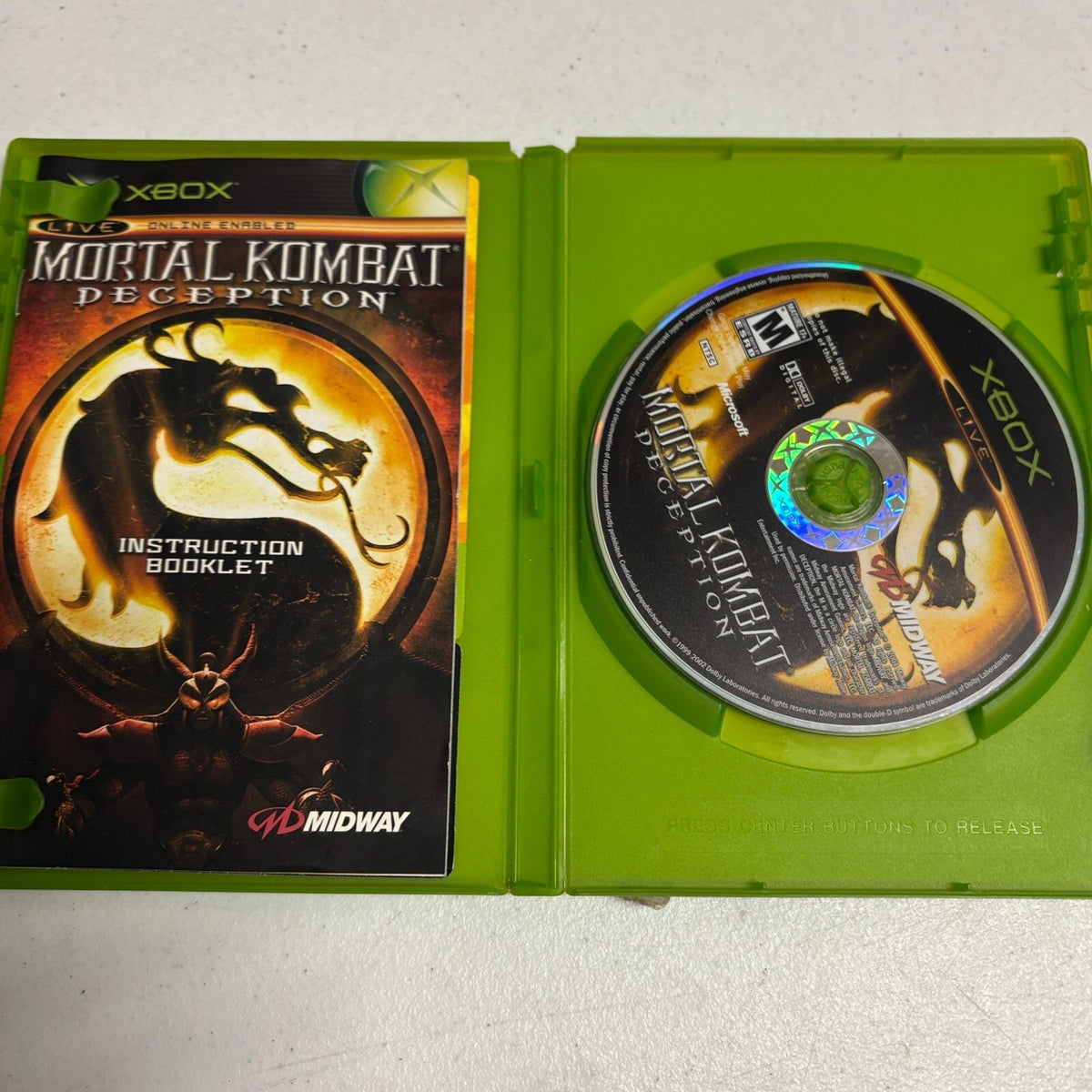 Mortal Kombat Deception Original Xbox Complete CIB Case Manual Disc Tested