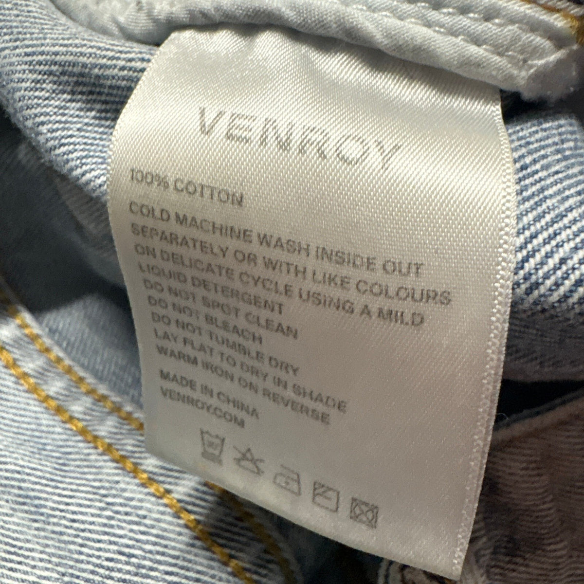 Venroy Mens Jeans Size 34 Light Blue Wash 100% Cotton Straight Leg Denim Pants