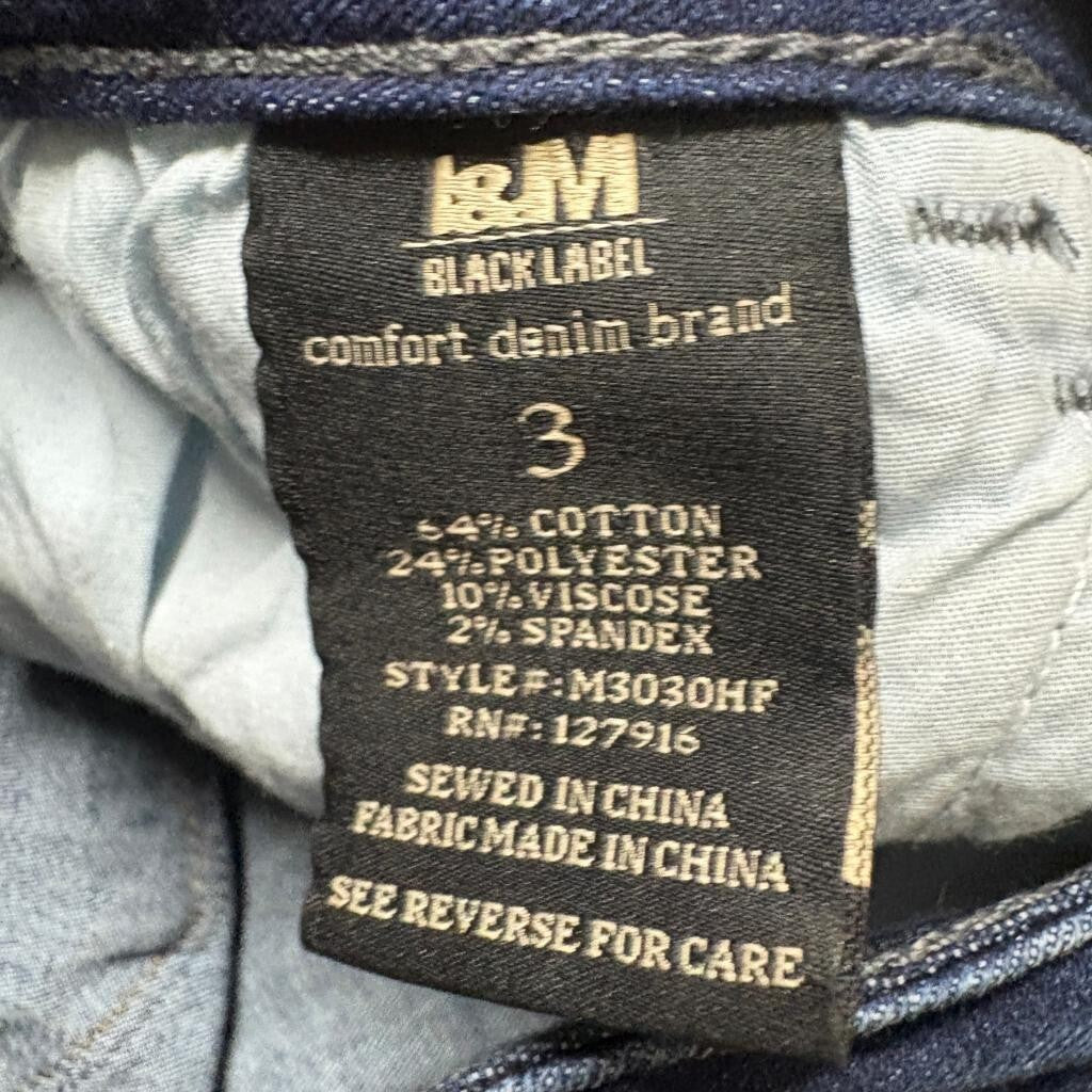 I&M Black Label Flare Jeans Womens Size 3 Blue Denim High Rise Bell Bottoms
