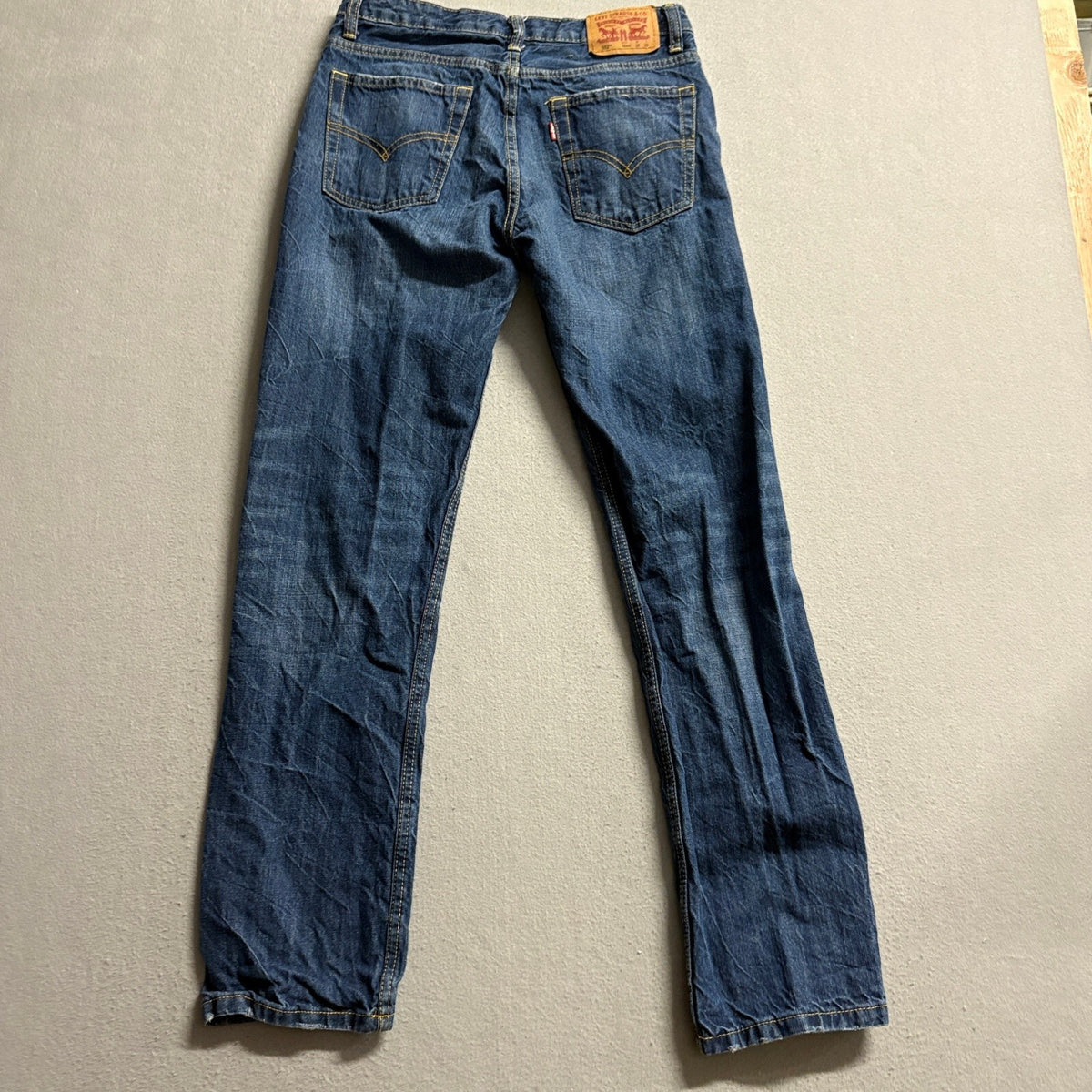 Levis 502 Regular Taper Jeans Womens 16Reg W28 L30 Distressed Blue Denim