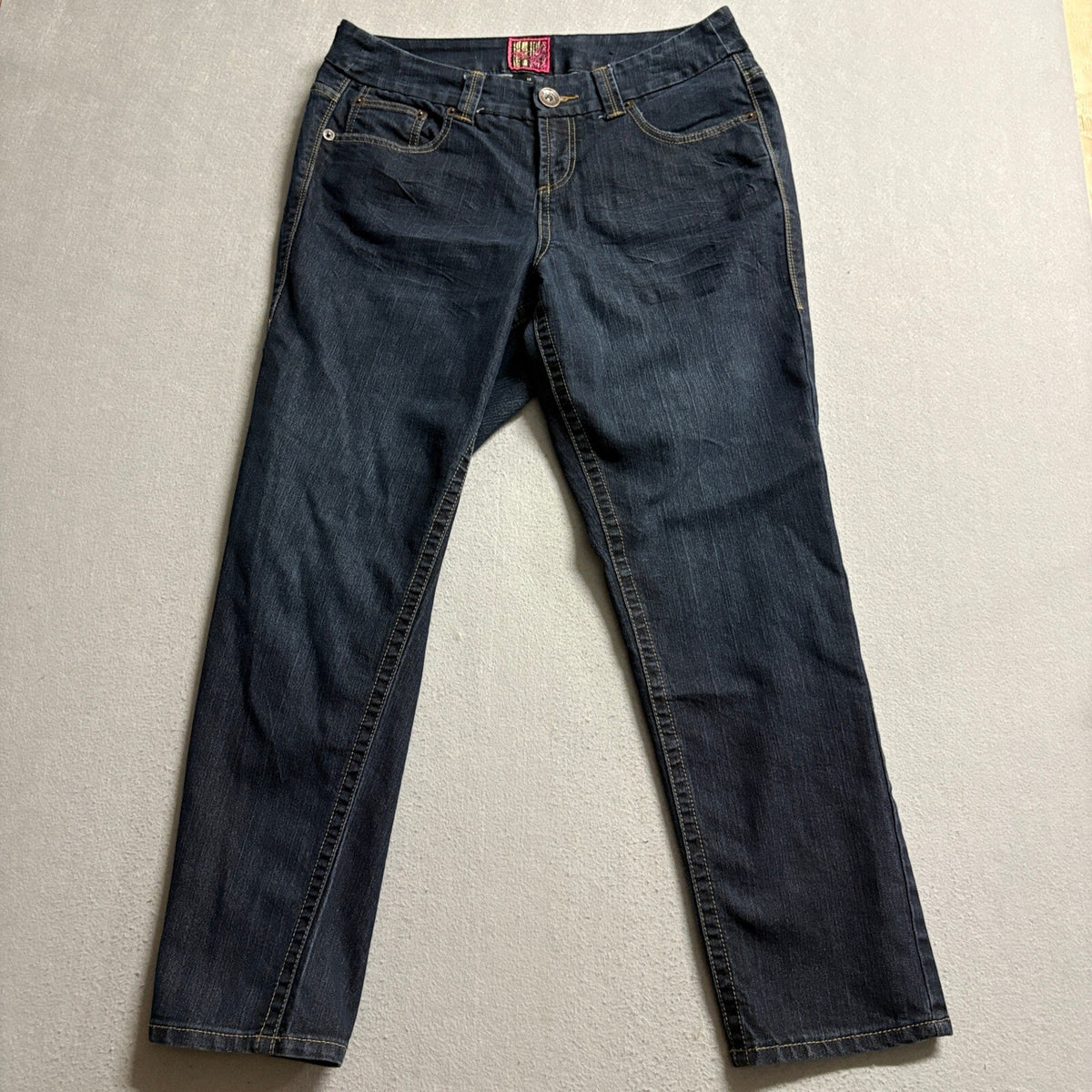 Torrid Denim Women's Size 12 Dark Wash Straight Ankle Stretch Jeans Rhinestone