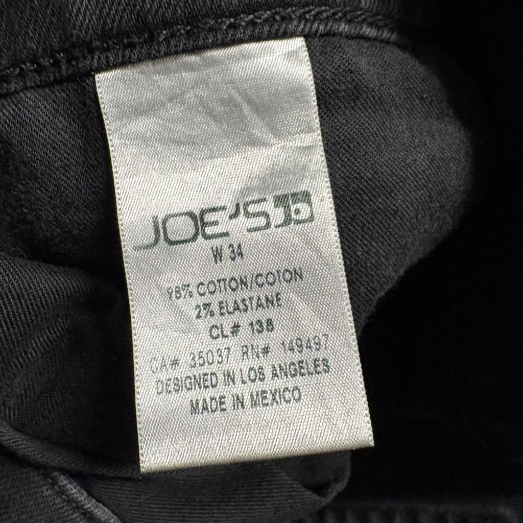 Joe's Jeans Mens 34 Black Denim Stretch Straight Leg Jeans