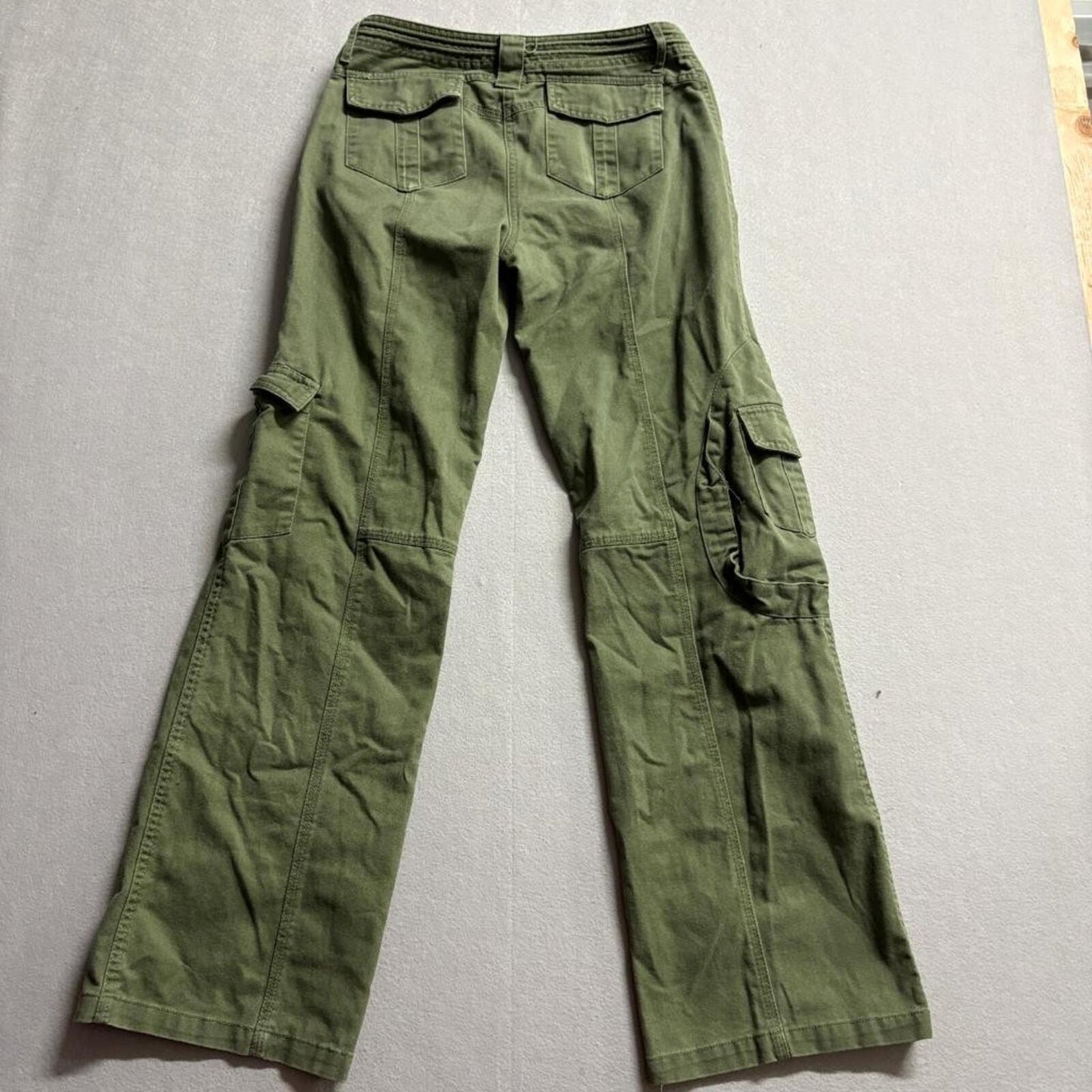 Brandy Melville Cargo Pants Womens Small Green Cotton Blend Utility Y2K Low Rise
