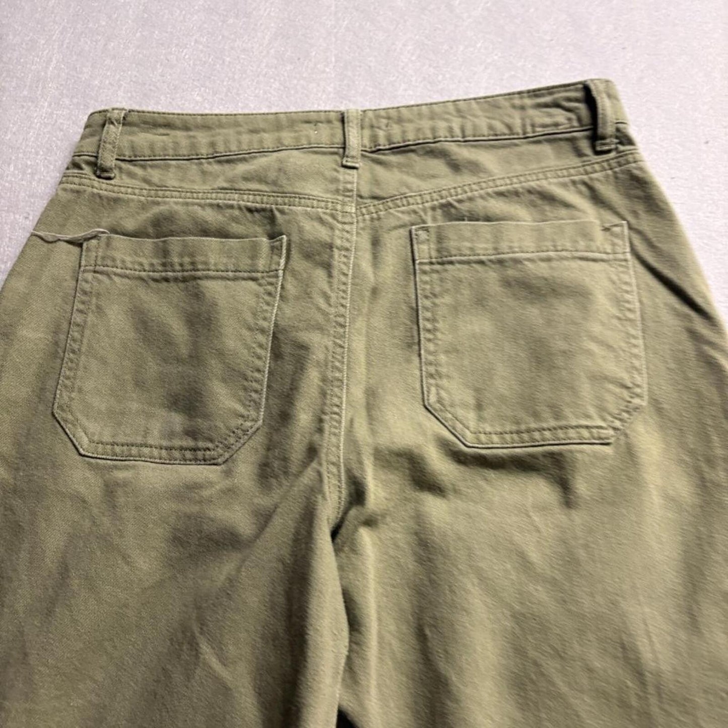 Universal Thread Womens Wide Leg Utility Pants Size 9 Olive Green Cotton Blend