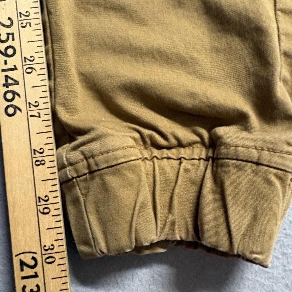 Amplify Mens Jogger Pants Medium Brown Khaki Cotton Blend Stretch Elastic Waist