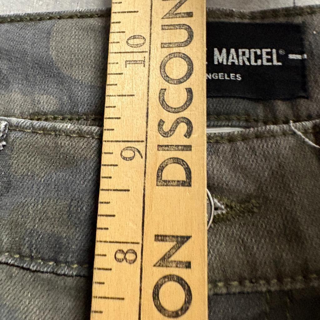 Etienne Marcel Camo Skinny Moto Jeans Womens 26 Camouflage Red Zipper Accent