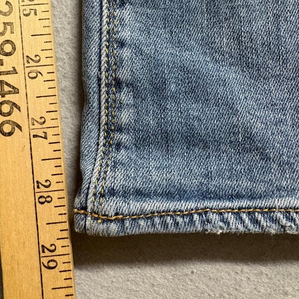American Eagle Artist Flare Jeans Womens 16 Short Blue Distressed Stretch Denim