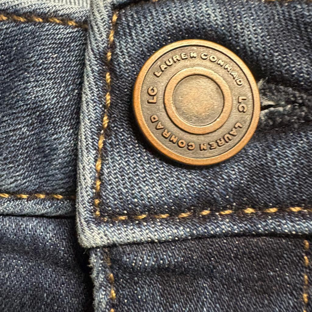 Lauren Conrad Flare Jeans Womens 4 Blue Denim High Rise Patch Pocket Boho 30
