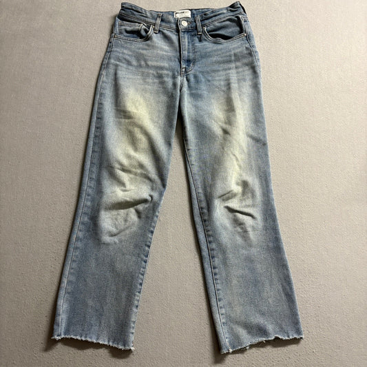William Rast Jeans Womens 25 Blue Denim Raw Hem Straight Leg Stretch
