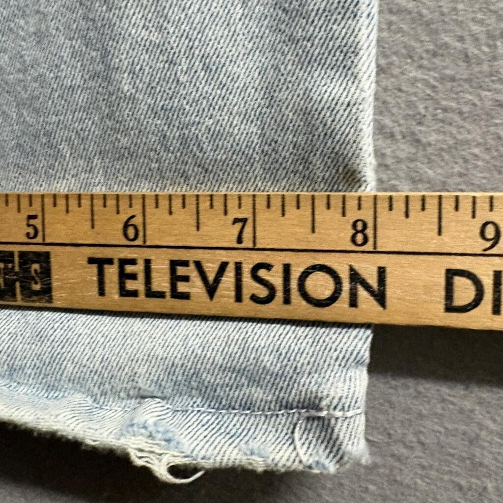 Salvaje Womens Cargo Jeans Size 7 Light Wash Blue Denim Wide Leg High Rise