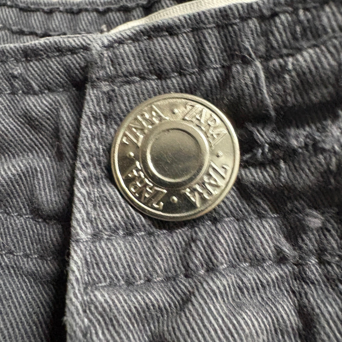 Zara Womens Cargo Pants Size US 2 Dark Gray Charcoal High Rise Wide Leg Straight
