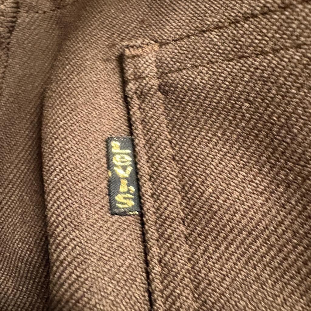 Vintage Levis Sta Prest Pants Mens 31x30 Brown Polyester Hop Sack Flare 1970s