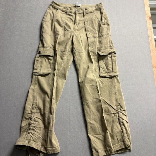 Arizona Jean Co Womens Cargo Pants Size 11 Khaki Green Y2K Utility Wide Leg
