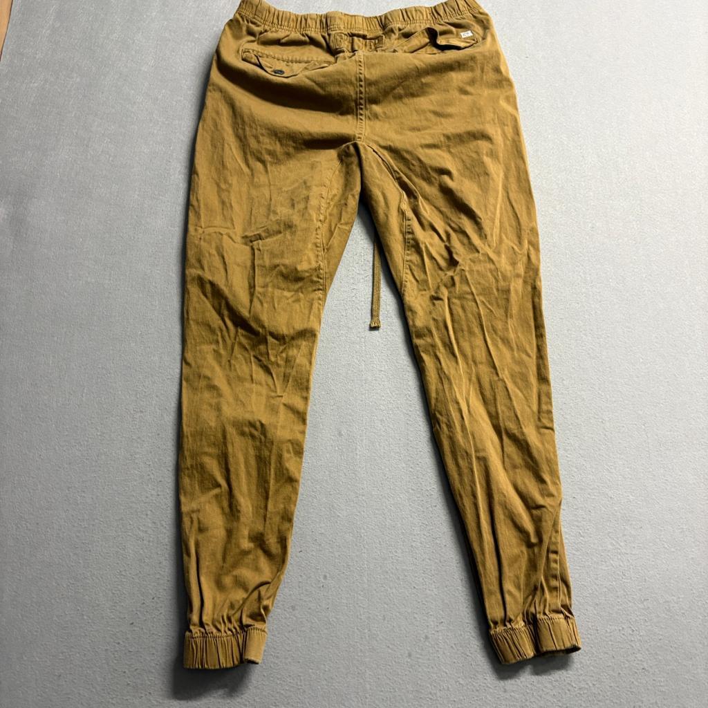 Free Planet Jogger Pants Mens Medium Brown Cotton Stretch Elastic Waist