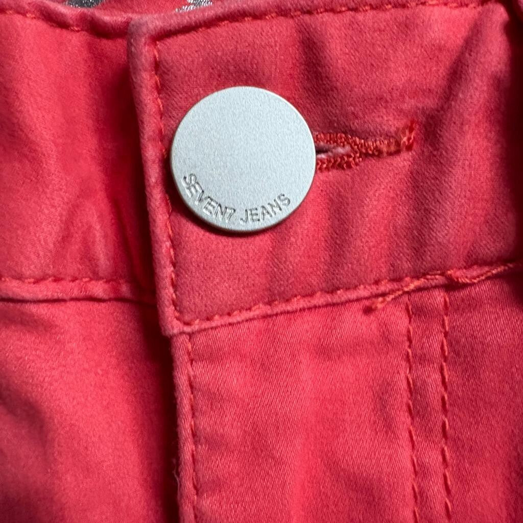 Seven7 High Rise Skinny Crop Jeans Womens Size 8 Red Stretch Denim Crop Pants